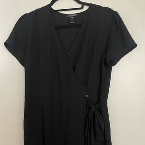 Aqua Black Wrap Jumpsuit